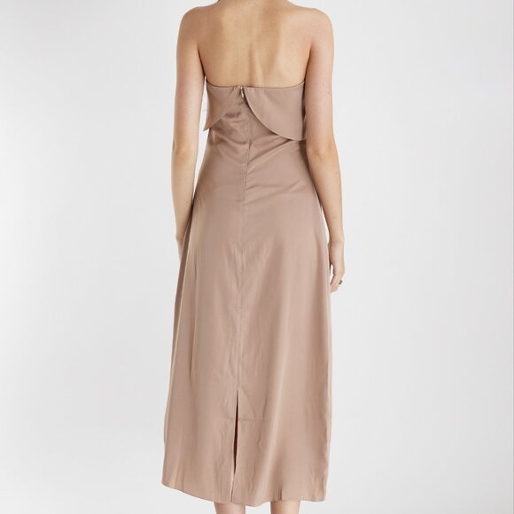 May Tiered Strapless Midi Dress - Blush - Picture 3 of 5